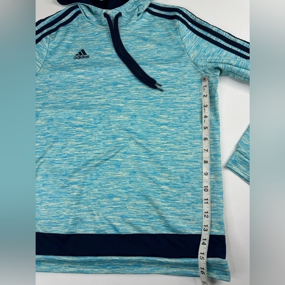 Adidas Climacool 3 Stripe Heathered Hoodie Kids Unisex Large - Picture 4 of 10